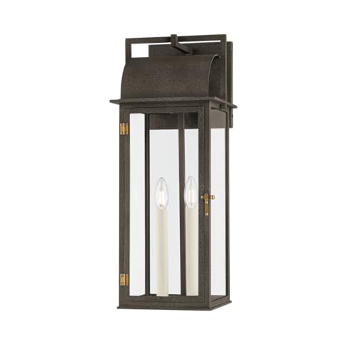 Troy Lighting B2224-FRN/PBR Bohen - 2 Light Exterior 24.25 inches Tall and 9.5 inches Wide - French Iron/Patina Brass Finish