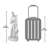 Design Toscano Francis of Assisi, Patron of Animals Religious Garden Decor Statue, 37 inches Tall, Cast Stone Resin, Antique Stone Finish