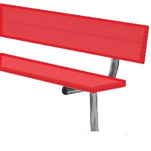 BSN Permanent Bench with Back 15' Red