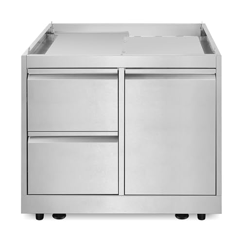 32 in. Newport Coll Grill Cabinet with Drawers, Tank Mount, Stainless Steel
