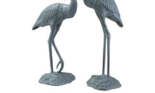 SPI Weathered Gray Finish Heron Pair Garden Sculpture Bronze