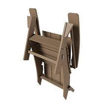 WestinTrends Ashore 8-Piece Modern Poly Folding Adirondack Chair Set Weathered Wood
