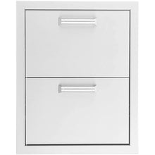BBQGUYS 16-in Contempo/Traditional Stainless Steel Double Access Drawer Signature - BBQ-DRW2
