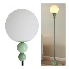 ZHONGCHENGWU Floor Lamp Mid-Century Modern Floor Lamp, 63" Vintage Standing Lamp with Frosted Glass Shade for Bedroom Living Room Office Decor(Green)