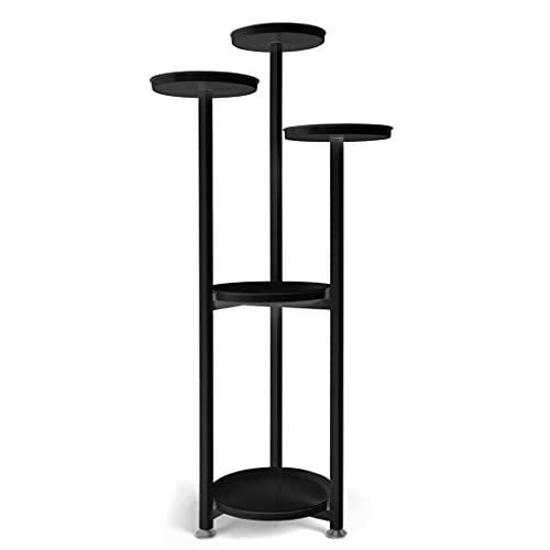 OJKJGYTF 5 Tiers Metal Plant Holder Display Shelf Home Indoor Outdoor Garden Decor Flower Stand with Foot Pad