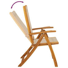 Xolmizyn Set of 8 Folding Garden Chairs, Solid Acacia Wood Outdoor Dining Chairs with Adjustable Backrests, Foldable Patio Seating for Balcony and Terrace