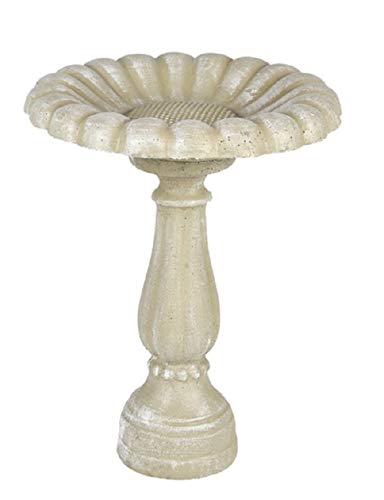 Solid Rock Stoneworks Daisy Birdbath 2pc 25in Tall x 19in Dia Desert Sand Color