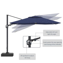 callmego Cantilever Patio Umbrella with LED Lighting for Outdoor Shade and Evening Use