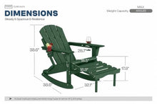Patio Kingdom 6-Piece All-Weather HDPE Adirondack Rocking Chairs Set, Heavy Duty Sturdy Patio Rocker Furniture Suite for Large Backyard, Outside Deck & Fire Pit Conversation Area, Forest Green