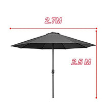 USZWBY Outdoor Table Umbrella,Garden Parasol Umbrella 2.7 M,Red,Dark Green,Beige,Khaki,Brown,Round,Sun Protection,for Swimming Pools,Beaches,Outdoor Cafes,Sun Shade for Outdoor (Brown 2.7M)