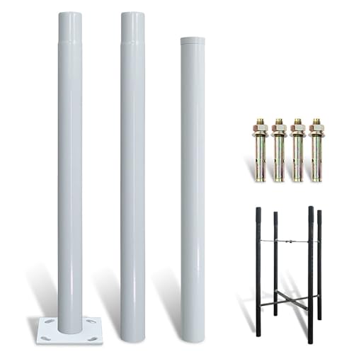 XYIANG Street Light Poles for Outdoor Lighting, Galvanized Steel Solar Street Lamp Post, Split Poles with Mounting Accessory, for Garden, Patio, Yard, Pathway, Residential Areas(3M/10Ft)