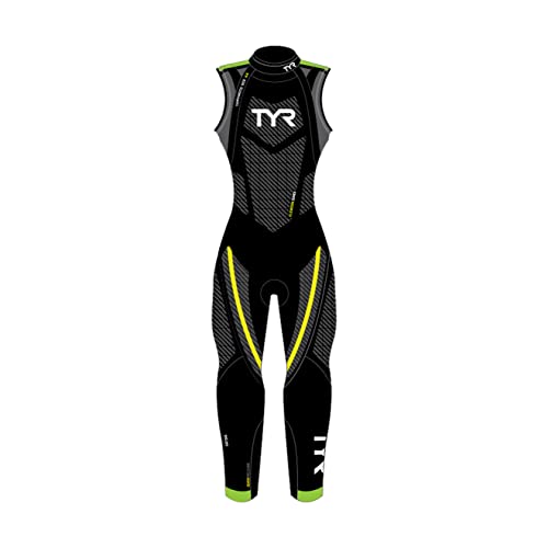 TYR Men Cat 5 Sleeveless Wetsuit Black/Green/Yellow
