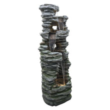 LED 4-Tier Stacked Rock Water Fountain