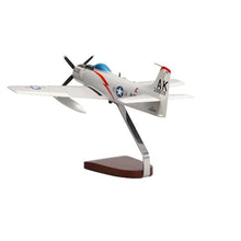 High Flying Models Douglas A-1 Skyraider Large Mahogany Sculpture Multicolor