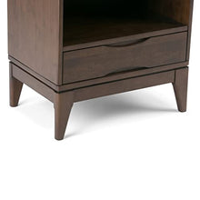 SIMPLIHOME Harper Solid Hardwood 24" Mid Century Modern Bookcase Walnut Brown