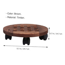 YYBOES Wooden Mobile Torus Flower Pots Base Movable Plant Pots Tray Potted Stand Rack Wheel Flowerpot Tray Flowerpot Wheel Round Tray Wooden Plants Pots Tray Flowerpot Tray Base