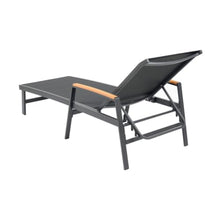 Hassyee All Weather Outdoor Chaise Lounge w/Aluminum Frame for Poolside, Sunbathing Lounger w/Mesh Seating for Balcony, Patio Reclining Sunbed w/Adjustable Backrest for Porch (Black-Set of 1)