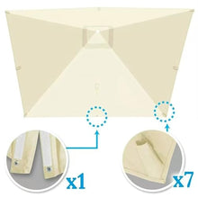 DSWMY 10' X 13' Cantilever Parasol Replacement Fabric Rectangle 8 Ribs Garden Umbrella Canopy Replacement Cloth, Large Patio Parasol Top Cover Anti-UV(Khaki)