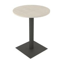 2 Person small Bistro Height Round Shaped Table with Square Base | Harmony Series Standing Height Meeting Table for Offices and Breakrooms | Scratch -Resistant Laminate | Lakeland Salt | 36"D x 36" W