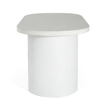Christopher Knight Home Alan Modern Minimalist Concrete Outdoor Dining Table with White Terrazzo Tabletop, Oval Top Dining Table for 6, Pedestal Kitchen Table, Ideal for Family Gatherings, White