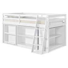 Rosebery Kids Junior Loft Bed with Desk & Bookcase White