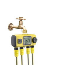 1pc Digital Water Timer 4-Outlet Garden Irrigation Timer Rainwater Sensing Irrigation Watering System Precision Controller(Roller NPT Thread)