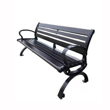 yinxx240708 Heavy-Duty Outdoor Benchs Outdoor Bench for Patio Metal Garden Black Park Benchs Front Porch Benches for Yard Lawn Decor Deck Entryway Slatted Seat for Park, Yard & Porch(Small)