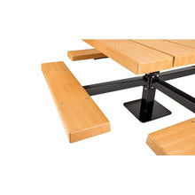 BarcoBoard 48 in. Square Pedestal Picnic Table, Surface Mount, Cedar