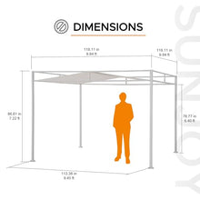SUNJOY 10' x 10' Outdoor Pergola, Darkeford Metal Pergola with White Sling Fabric Sun Shade Canopy for Outdoor Patio, Garden,Yard, Deck, Entertaining