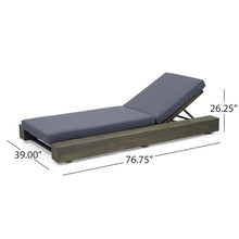 Noble House Broadway Outdoor Acacia Wood Chaise Lounge Set of 4 Gray