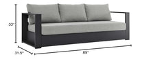 Modway Tahoe Aluminum Outdoor Patio Sofa in Gray Gray