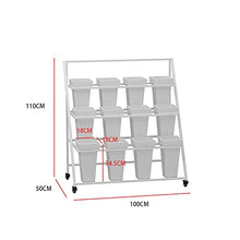 ZOCWJK Plant standIron Art Potted Plant Stand, with Wheels, 3 Tier Foldable Flower Stand, Planter Corner Shelf, Flower Pot Holder for Plant Display in Garden, Balcony, Terrace, O,