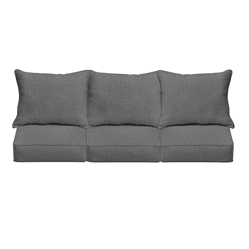 Sorra Home 30 in x 27 in x 5 in Deep Seating Pillow and Cushion Set-Corded Sofa, Standard, Grey 5 Pound