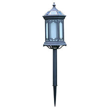 Dntum Retro Lantern Outdoor Waterproof Lawn Lamp, Community Glass Lamp Street Lamp Victorian Outdoor Waterproof Floor Lamp Column Lamp Villa Park Lamp E27 Street Lamp,A,Wiring Type,A-Solar