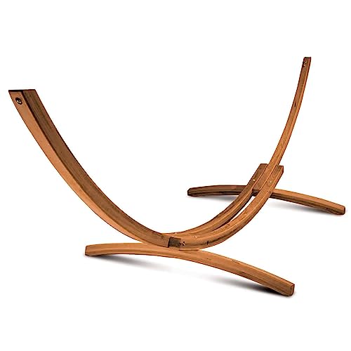 Hatteras Hammocks Canyon Brown 4-Ply Cypress Roman Arc 15 ft. Hammock Stand, Southern Cypress Wood, Rust Resistant Hardware, Handcrafted in The Carolinas, 450 Pound Weight Capacity