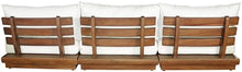 Meridian Furniture 111White-S3B Mirella Collection Modern | Contemporary Outdoor Patio 3pc. Modular Sofa with Solid Teak Frame, Water Resistant Fabric, 111" W x 38" D x 27" H, White
