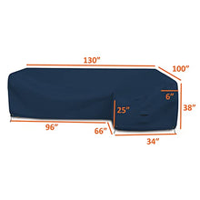 Covers & all Patio Sectional Sofa Cover 12 Oz - 100% Waterproof & Weather Resistant PVC Coated 100" x 130" x 38" x 34" L Shape Sofa Cover for Indoor / Outdoor (Right Side, Blue)