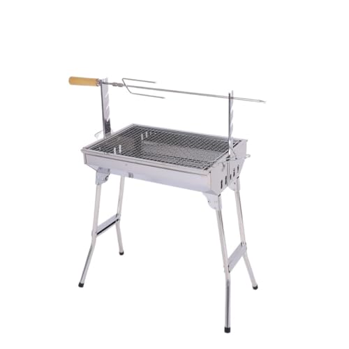AFPSDLFJDLS Medium Stainless Steel Mesh Grill With Fork Outdoor Portable Folding Barbecue Rack