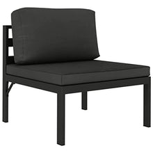 HKQWPBF Modular Aluminum Patio Lounge Set with Cushions and Back Pillows, Anthracite Outdoor Seating for Comfort and Relaxation