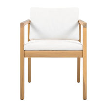 Christopher Knight Home Rapto Outdoor Dining Chairs Set of 4, Acacia Wood Frame Dining Chair, Accent Chair Set with Comfortable Cushions, Patio Armchair for Backyard Poolside Garden, Beige+Light Teak