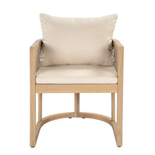 Christopher Knight Home Malo Outdoor Dining Chairs Set of 4 with Cushion, Acacia Wood Patio Dining Chair with Woven Rope Accent, Kitchen Side Chair, Patio Furniture Dining Set, Light Teak+ Beige