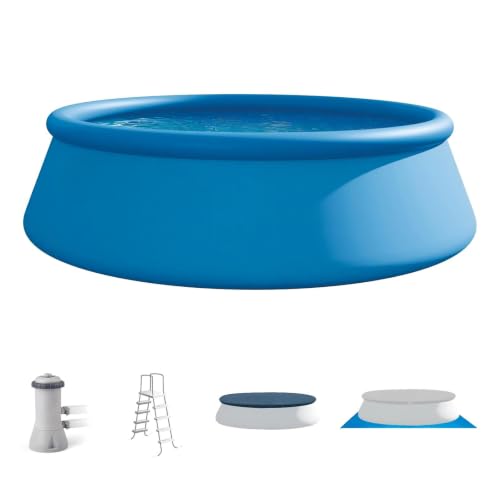 15ft x 48in Round Inflatable Outdoor Swimming Pool with Ladder and Pump