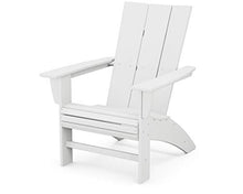 POLYWOOD Modern Curveback Adirondack Chair, Outdoor Patio Furniture, Fire Pit Lawn Lounger, Bonfire Seating, Fade-Proof HDPE, White