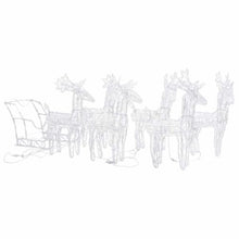 320 LED Reindeer and Sleigh Christmas Decoration Set, Glowing Acrylic Holiday Yard Ornament with 8 Lighting Modes, Weather-Proof Indoor Outdoor Display, Warm White