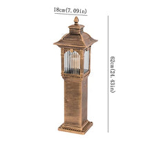 KADELONG Bronze Outdoor Yard Lamps Glass Shade Waterproof Lawn Lights - Garden Exterior Path Lights Deck Patio Porch Driveway Walkway V-intage Floor Mount Lighting Fixture,Chandelier Lighting