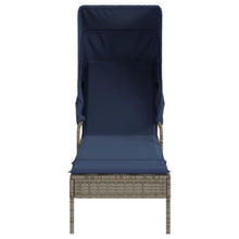 Foknhdi 2-Piece Grey PE Rattan Outdoor Chaise Lounge Set with Adjustable Canopy & Armrests, 78.7 in Seat Depth All-Weather Patio Furniture for Garden Poolside Balcony