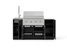 NewAge Products Classic Series 5PC Aluminum Black Modular Outdoor Kitchen Grill Island with 36" Performance Grill NG - 24"D x 68"W x 57.15"H