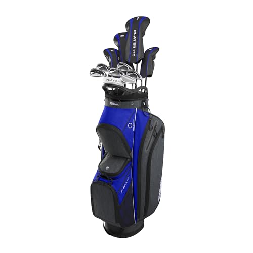 WILSON Men's PlayerFit™ Complete Golf Set with Cart Bag Blue/Black