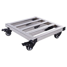 OREKPOT Stainless Steel Plant Caddy with Wheels for Indoor and Outdoor Garden Plants Square Mobile Tray for Flower Pots Plant Stand with Base Plant Saucer 50Cm,A-30cm，A 35cm