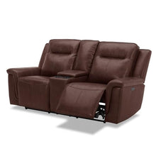Liberty Furniture Avery Power Reclining Loveseat with Storage Console, Cupholders, USB Charging Ports - Cognac Leather
